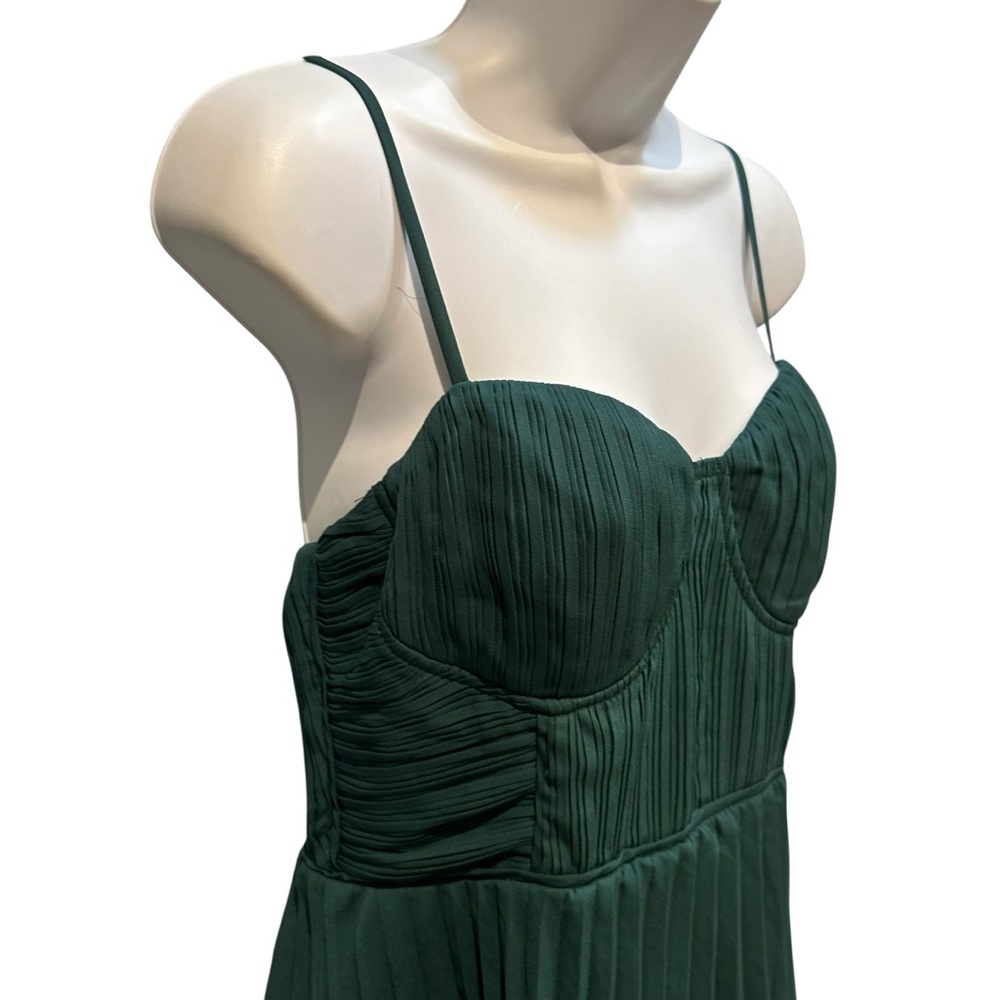 Lulus Cascading Crush Emerald Green Tiered Bustier Midi Dress Medium New - Picture 9 of 16